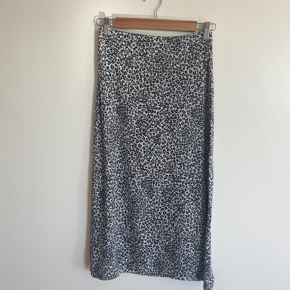 Brandy Melville Blue Cheetah Midi skirt